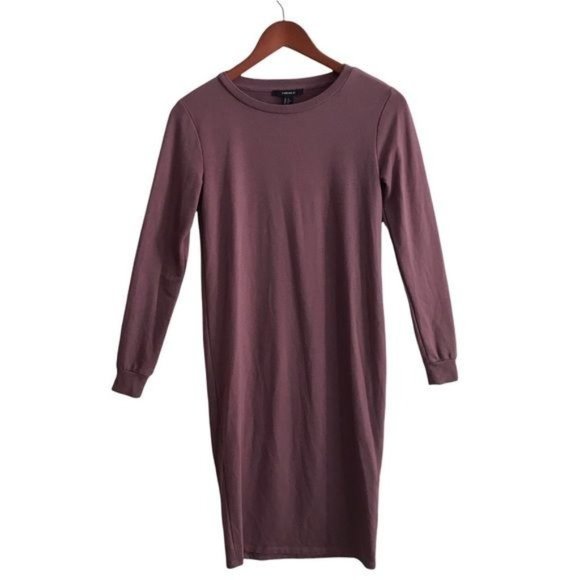 Forever 21 Sweater Sweatshirt Dress In Plum Size XS - Picture 1 of 4